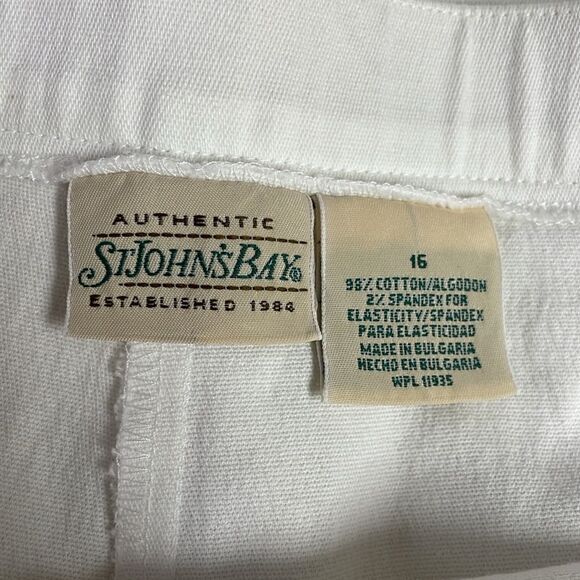 St. john Bays Ladies White Cotton Capri Pants, Size 16, Solid White - Picture 4 of 5